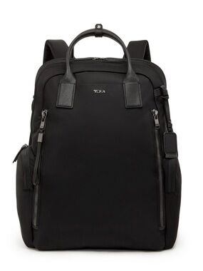 Tumi Black Nylon Backpack with Leather Trim